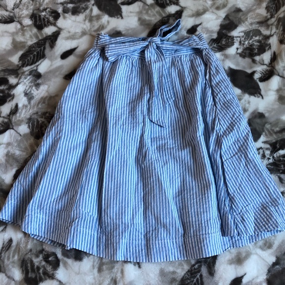 Tulip Striped Linen A Line Skirt - Picture 2 of 5